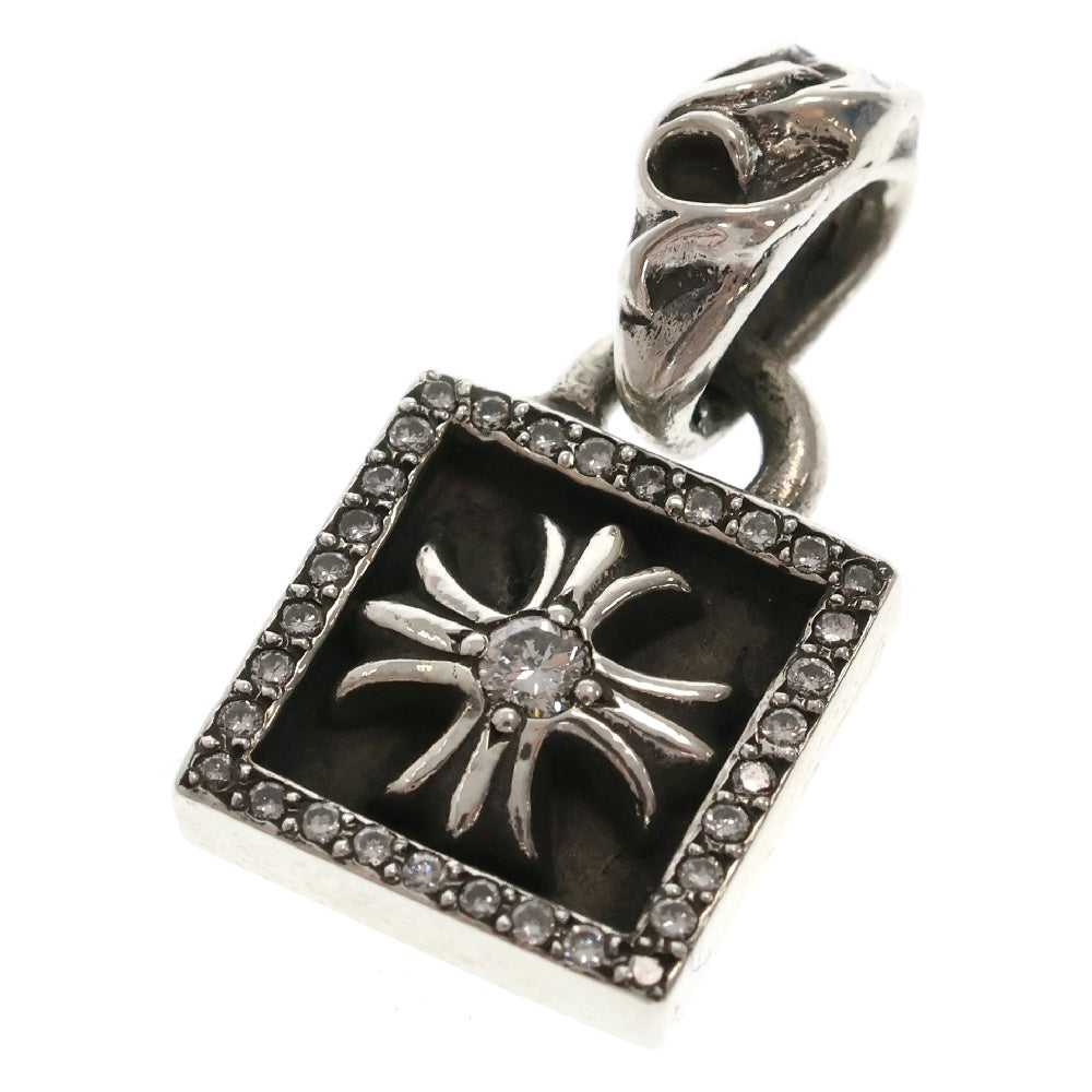 CHROME HEARTS(クロムハーツ) FRAMED CH PLUS P D フレームドCHプラス アフター PAVEダイヤ チャーム シルバーネックレストップ