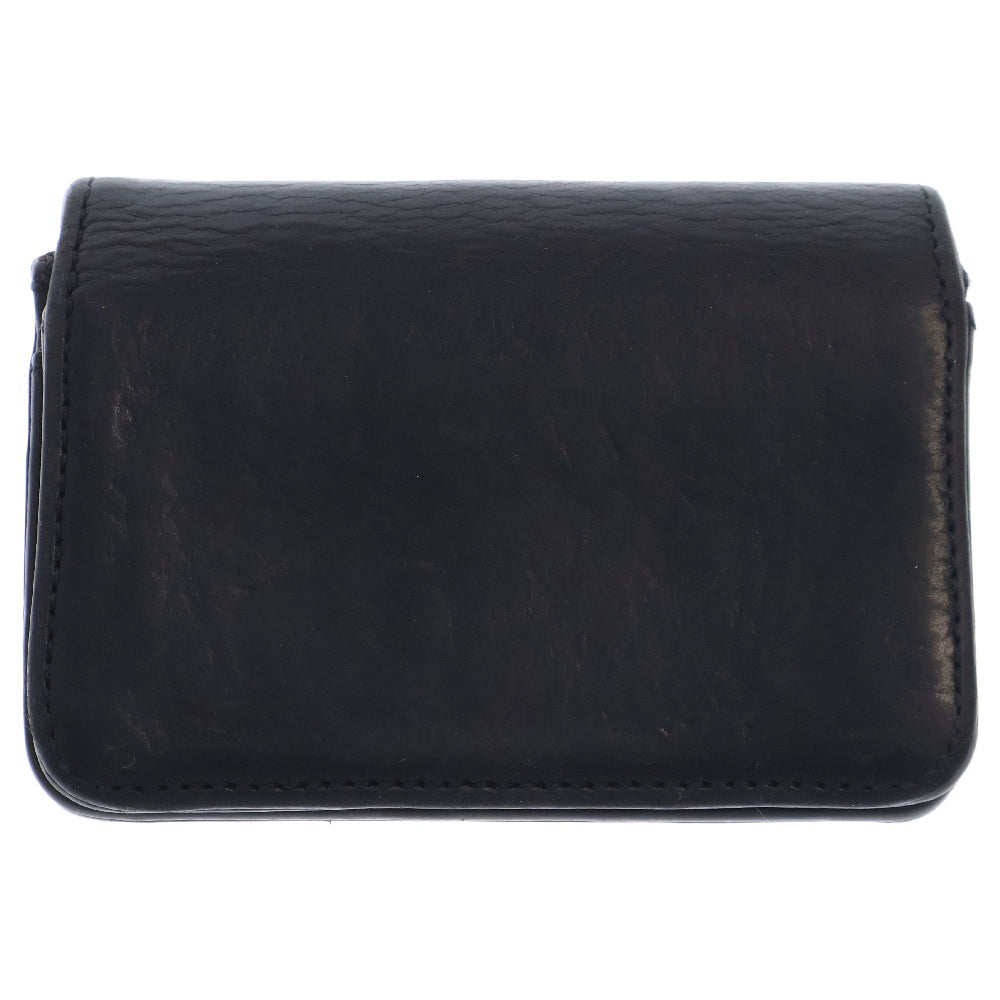 CHROME HEARTS(クロムハーツ) CARD CASE スクロールラベル レザーカードケース ブラック