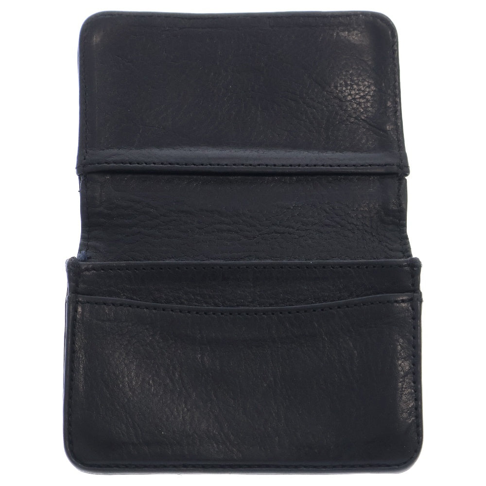 CHROME HEARTS(クロムハーツ) CARD CASE スクロールラベル レザーカードケース ブラック
