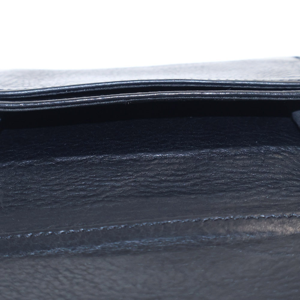 CHROME HEARTS(クロムハーツ) CARD CASE スクロールラベル レザーカードケース ブラック