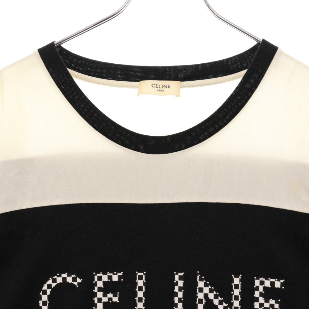 CELINE(セリーヌ) 21SS Front Logo Print Tee 2X839500O フロントロゴ プリント 半袖Tシャツ カットソー スタッズ付き ブラック/ホワイト