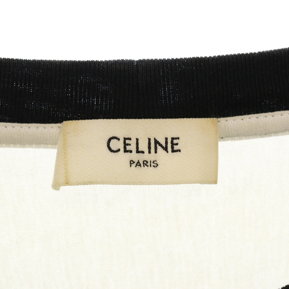 CELINE(セリーヌ) 21SS Front Logo Print Tee 2X839500O フロントロゴ プリント 半袖Tシャツ カットソー スタッズ付き ブラック/ホワイト