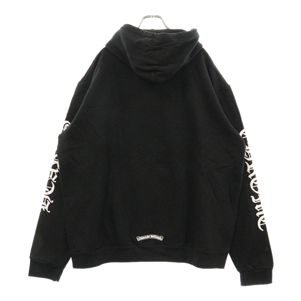 CHROME HEARTS(クロムハーツ) SWTSHRT PLVR 袖ロゴプリントプルオーバーフーディ パーカー ブラック