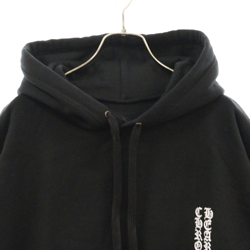 CHROME HEARTS(クロムハーツ) SWTSHRT PLVR 袖ロゴプリントプルオーバーフーディ パーカー ブラック