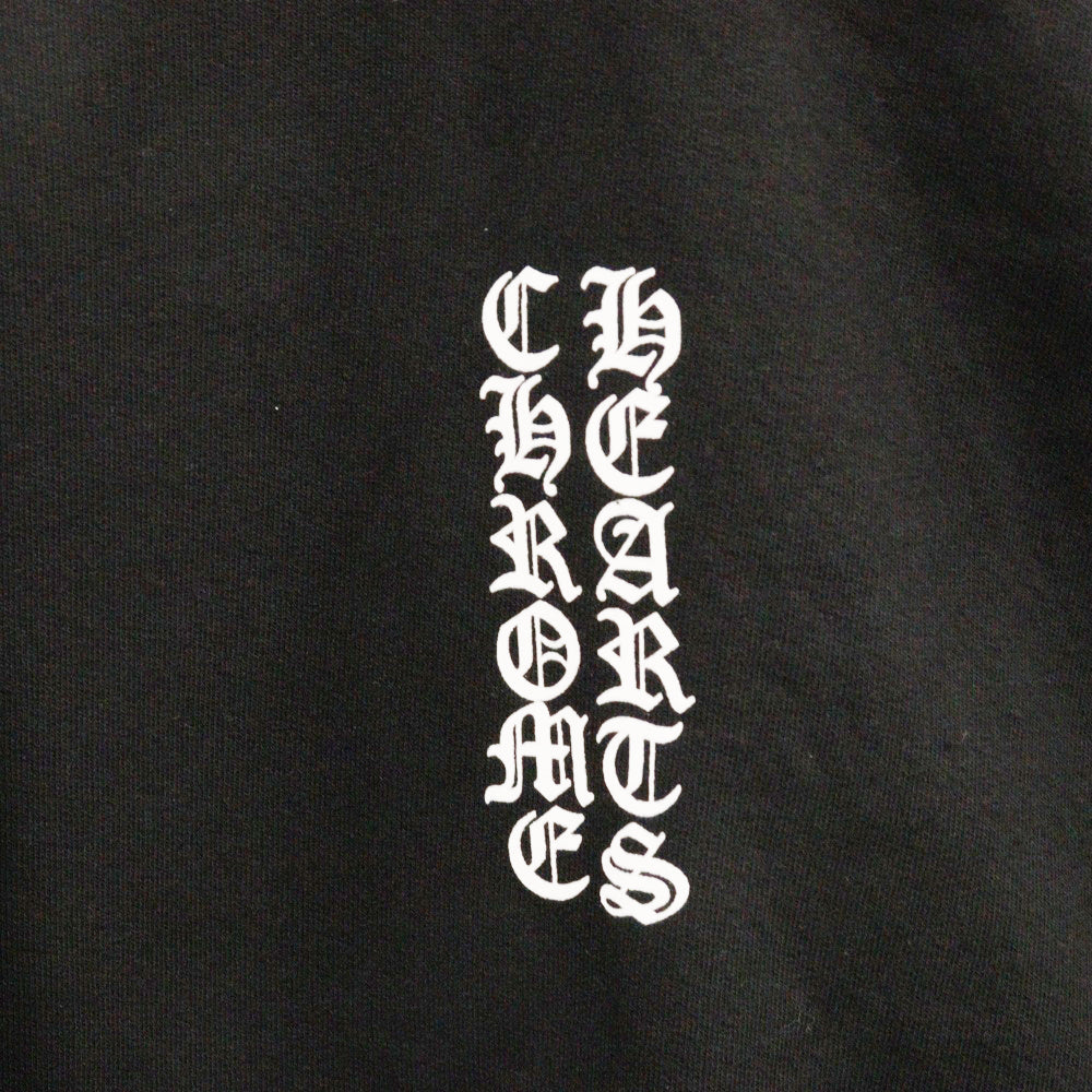 CHROME HEARTS(クロムハーツ) SWTSHRT PLVR 袖ロゴプリントプルオーバーフーディ パーカー ブラック