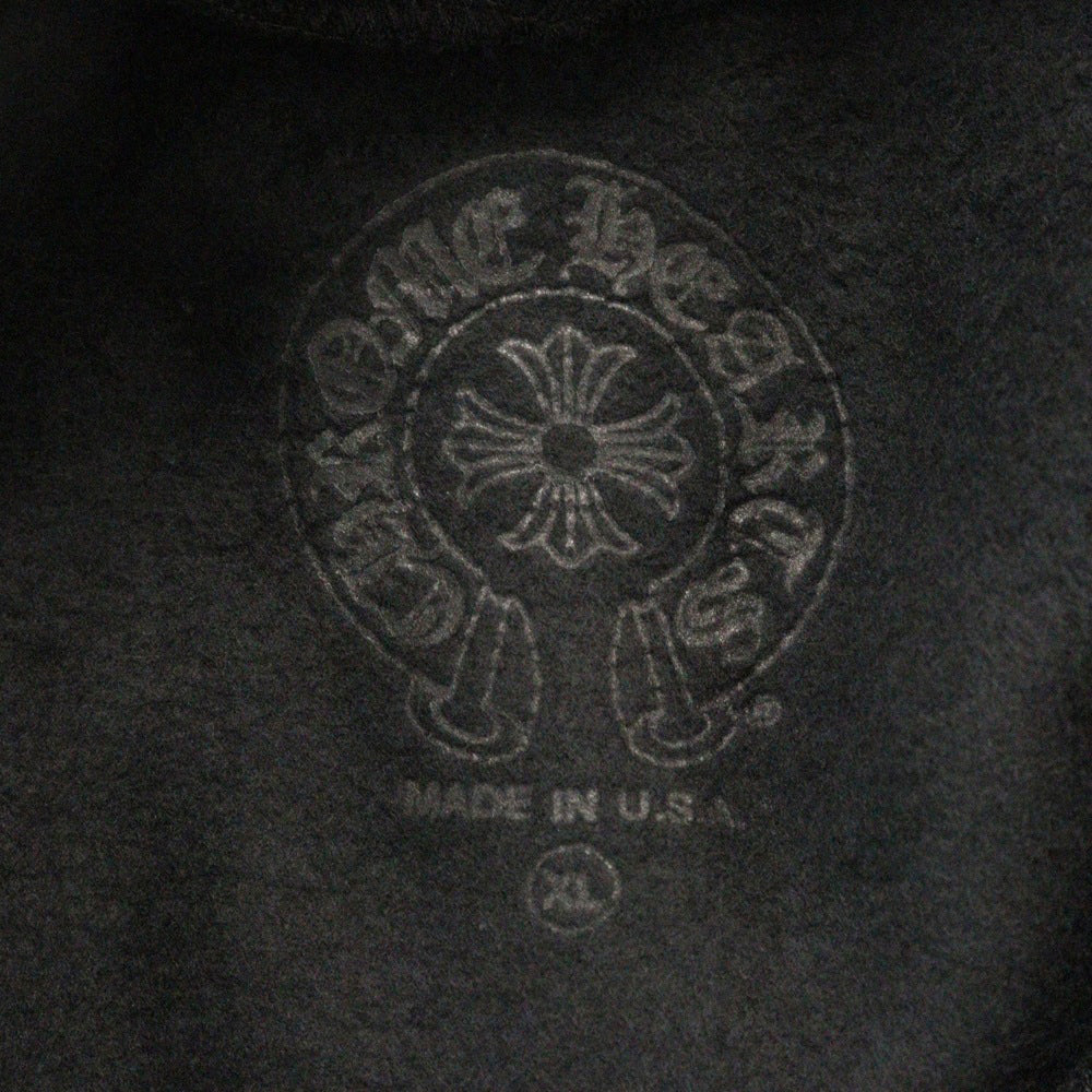 CHROME HEARTS(クロムハーツ) SWTSHRT PLVR 袖ロゴプリントプルオーバーフーディ パーカー ブラック