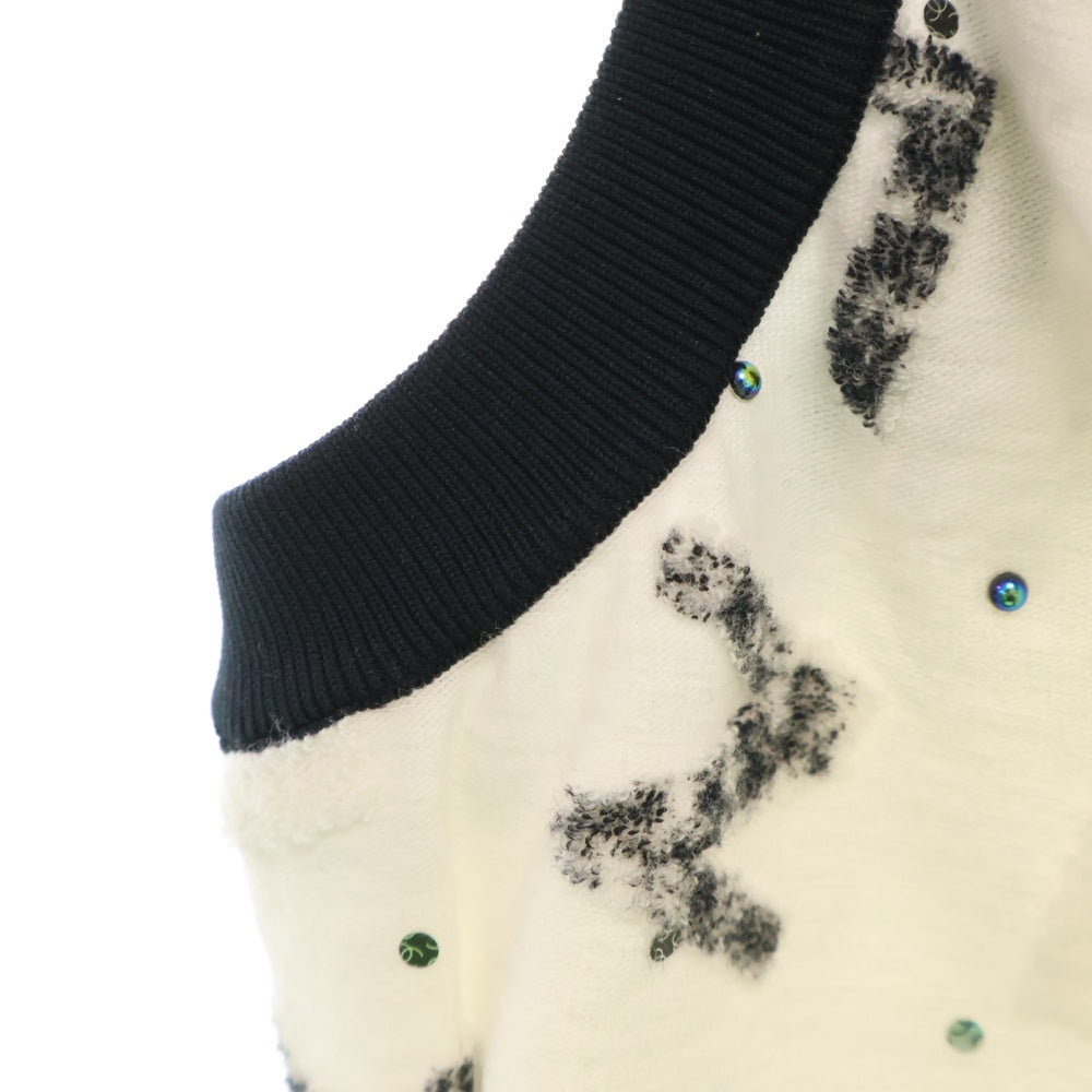 CHANEL(シャネル) 22SS Runway Cropped Tops 総柄 ランウェイ クロップド ノースリーブ カットソー ブラック/ホワイト レディース