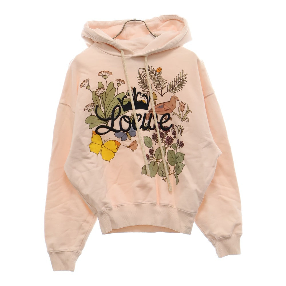 LOEWE(ロエベ) Herbarium Hoodie S800Y25X03 ハーバリウム プリント フーディー プルオーバーパーカー ピンク