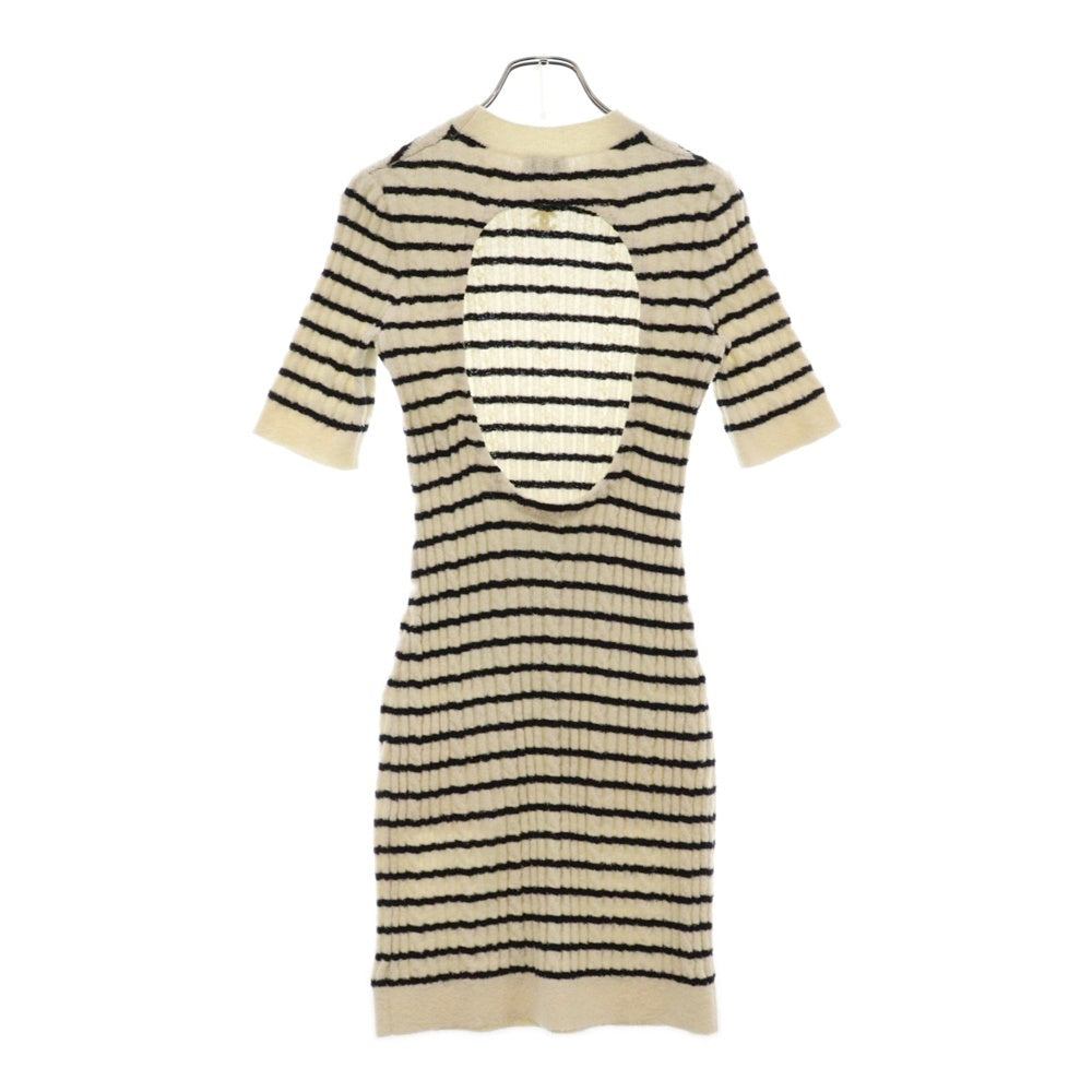 CHANEL(シャネル) ココマークロゴ ボーダー ウールニット ワンピース レディース P74153K10655 ブラック/ホワイト