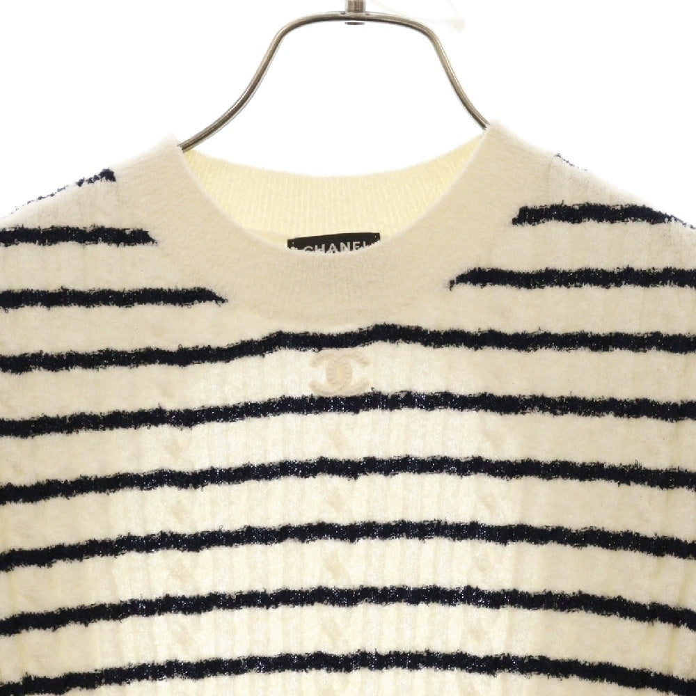 CHANEL(シャネル) ココマークロゴ ボーダー ウールニット ワンピース レディース P74153K10655 ブラック/ホワイト