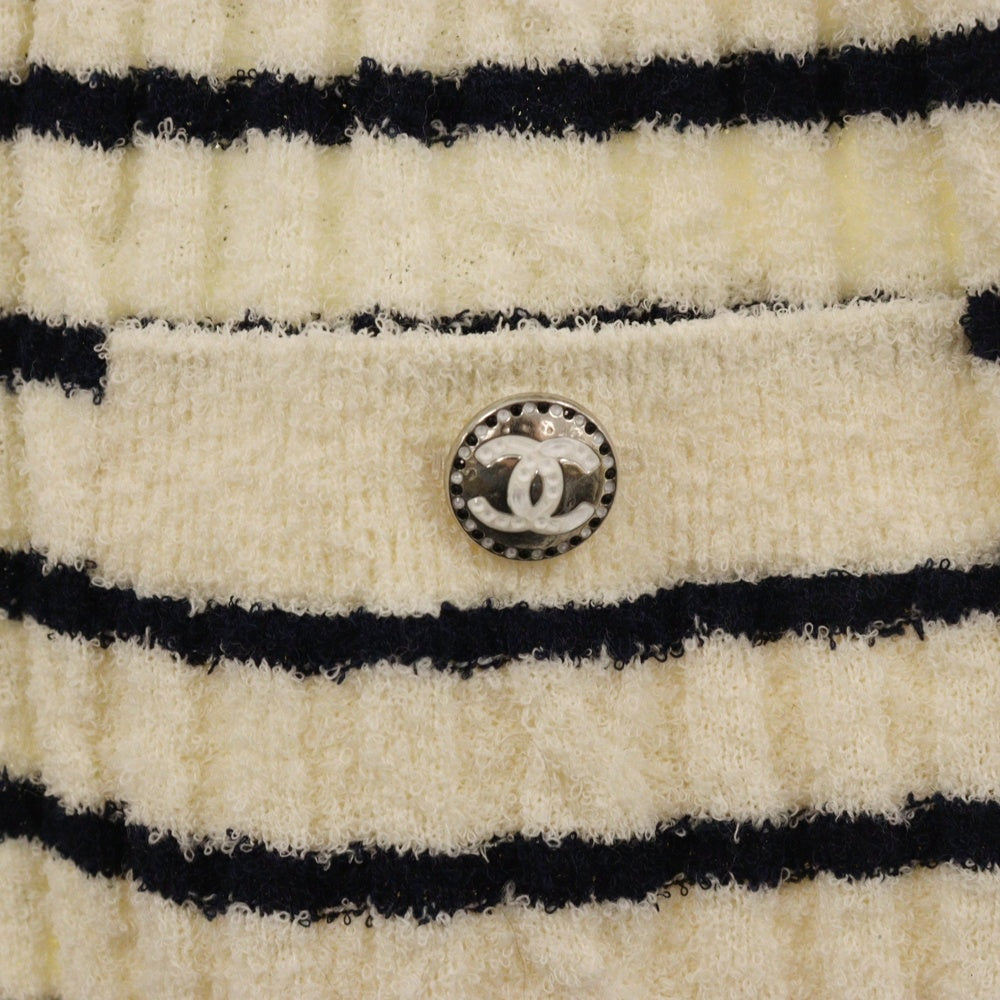 CHANEL(シャネル) ココマークロゴ ボーダー ウールニット ワンピース レディース P74153K10655 ブラック/ホワイト