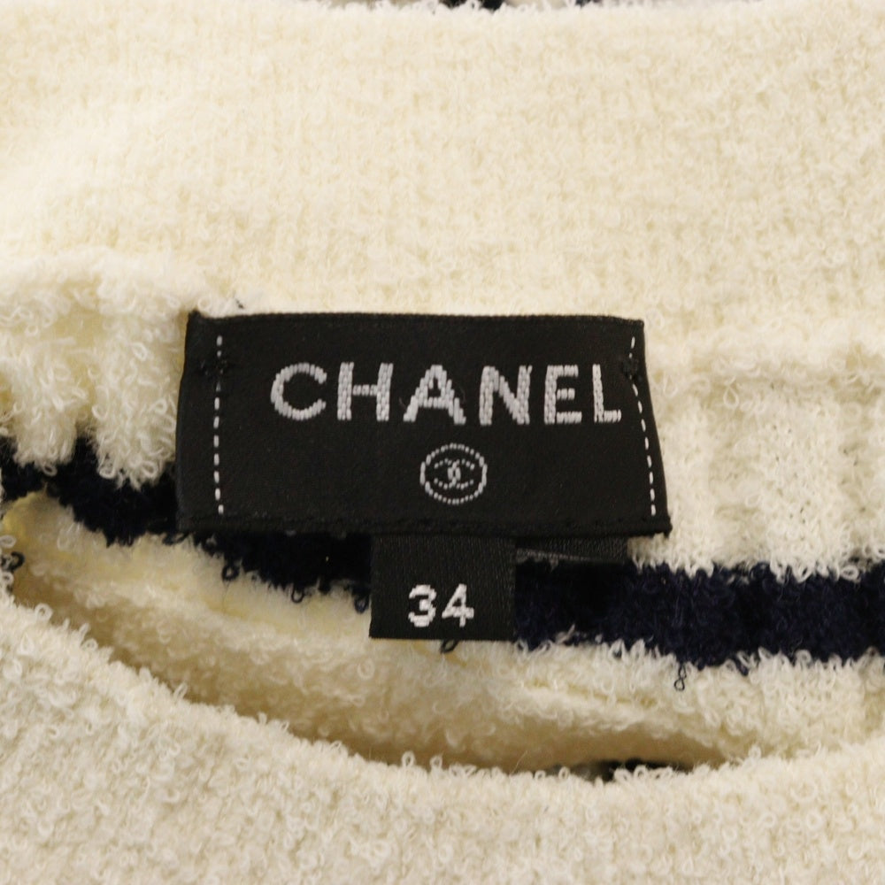 CHANEL(シャネル) ココマークロゴ ボーダー ウールニット ワンピース レディース P74153K10655 ブラック/ホワイト