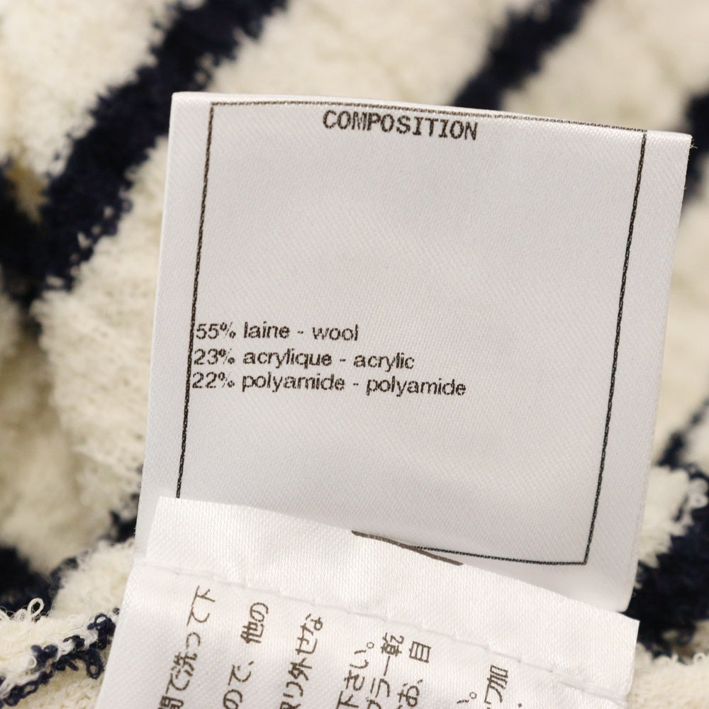 CHANEL(シャネル) ココマークロゴ ボーダー ウールニット ワンピース レディース P74153K10655 ブラック/ホワイト