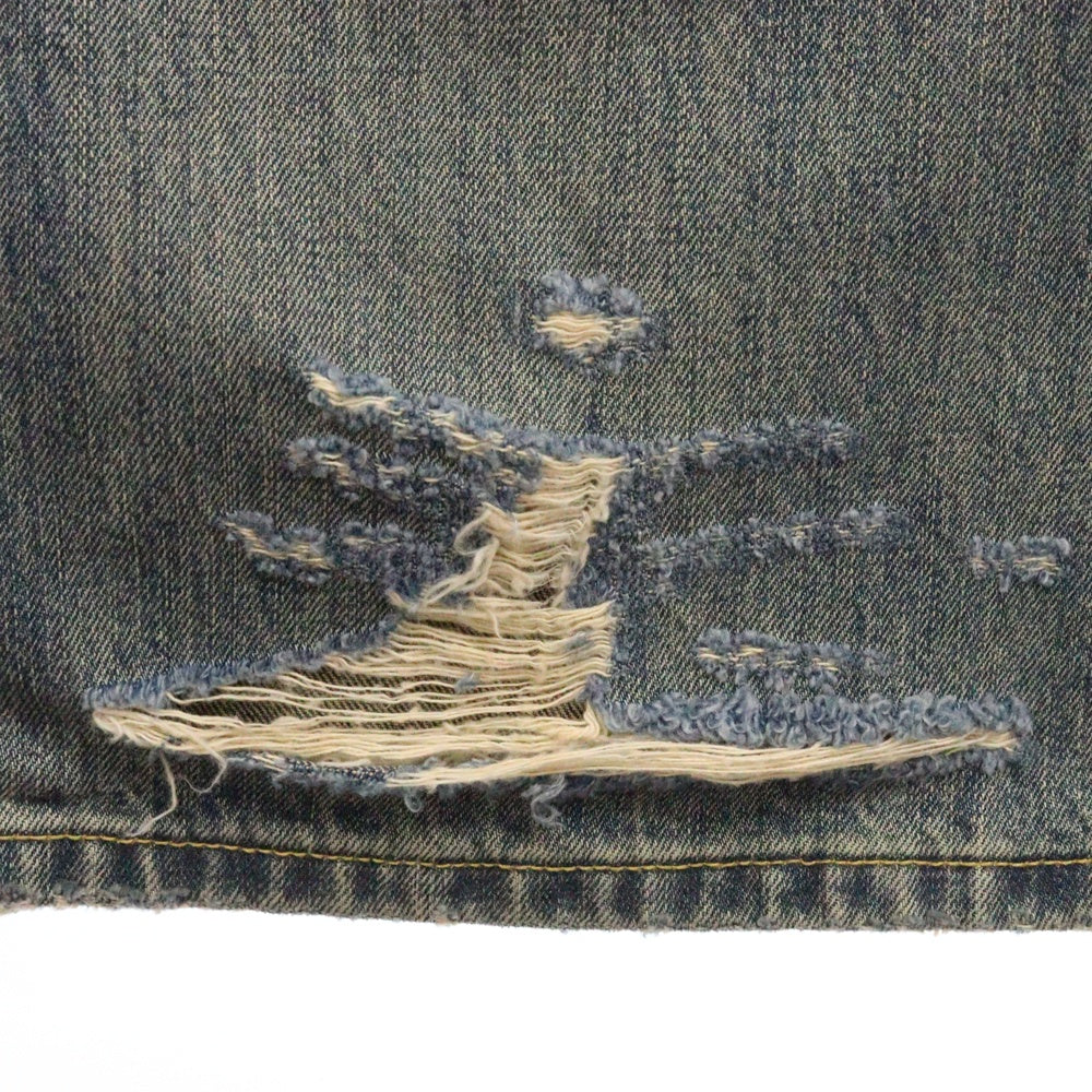BALENCIAGA(バレンシアガ) OVERSIZE BAGGY DENIM PANTS ダメージ加工 ドローストリング オーバーサイズ バギーデニムパンツ ジーンズ インディゴ 786643 TQW55