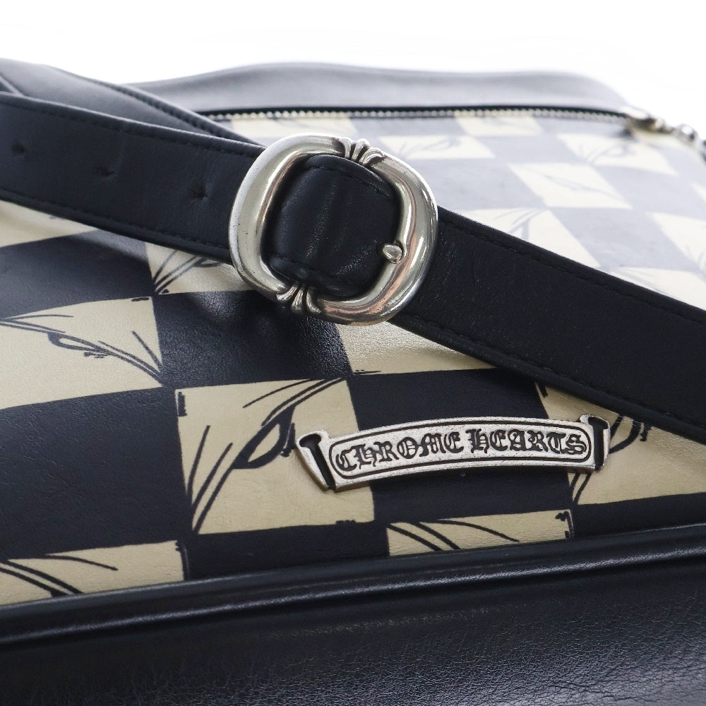 CHROME HEARTS(クロムハーツ) ×MATTY BOY PRO 99 EYES マッティボーイ プロ99 アイズ エナメル ショルダーストラップショルダーバッグ ホワイト/ブラック