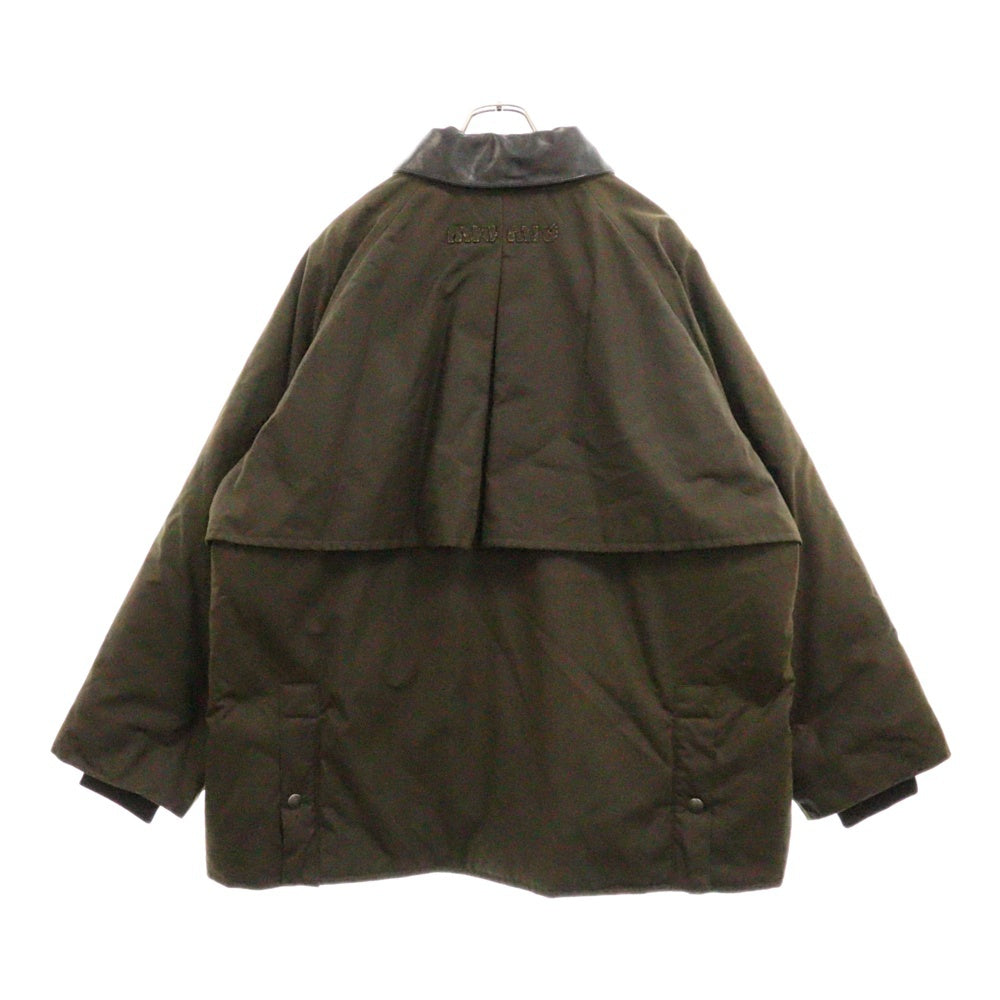 miumiu(ミュウミュウ) ワックス加工 キャンバス ブルゾン ジャケット ブラウン レディース ML1104 SOOO 15WW
