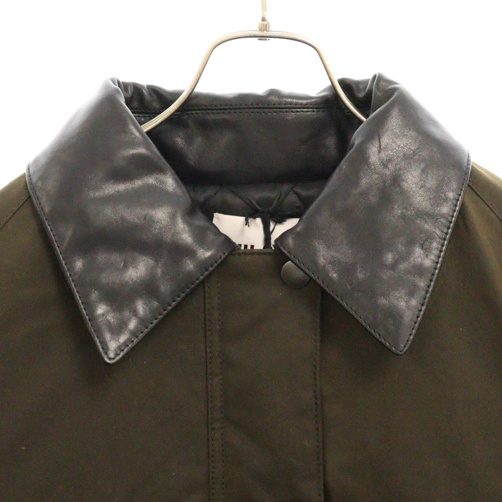 miumiu(ミュウミュウ) ワックス加工 キャンバス ブルゾン ジャケット ブラウン レディース ML1104 SOOO 15WW