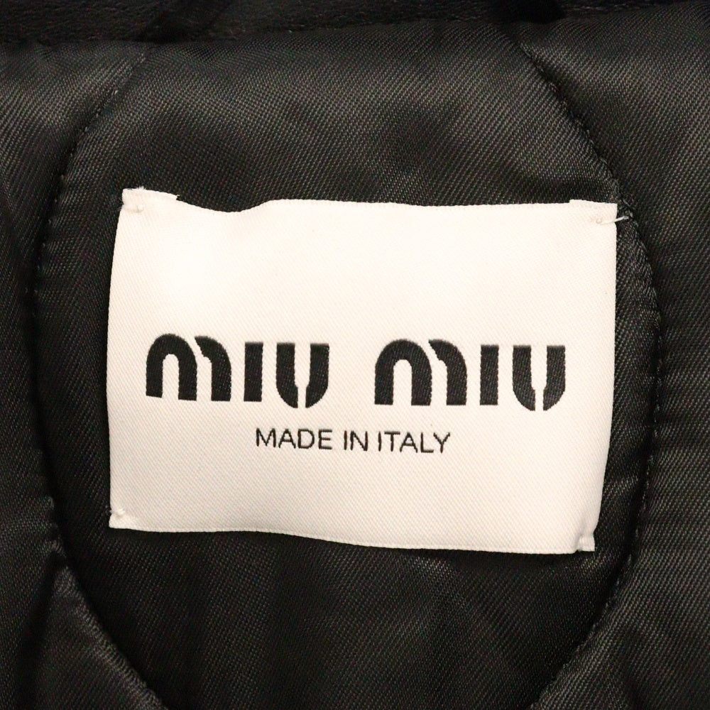 miumiu(ミュウミュウ) ワックス加工 キャンバス ブルゾン ジャケット ブラウン レディース ML1104 SOOO 15WW