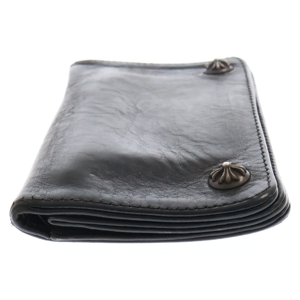 CHROME HEARTS(クロムハーツ) 1ZIP 1ジップ クロスボールボタン レザーウォレット 財布 ブラック BCA362