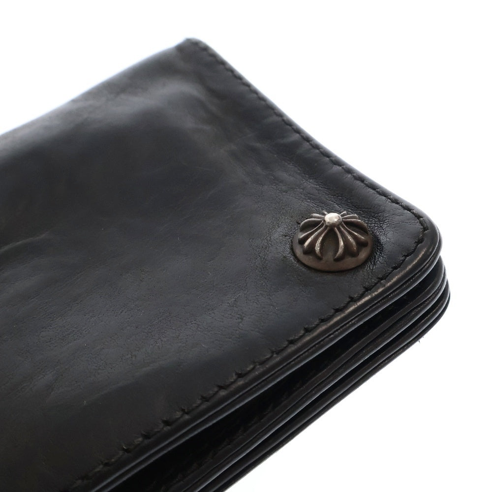 CHROME HEARTS(クロムハーツ) 1ZIP 1ジップ クロスボールボタン レザーウォレット 財布 ブラック BCA362