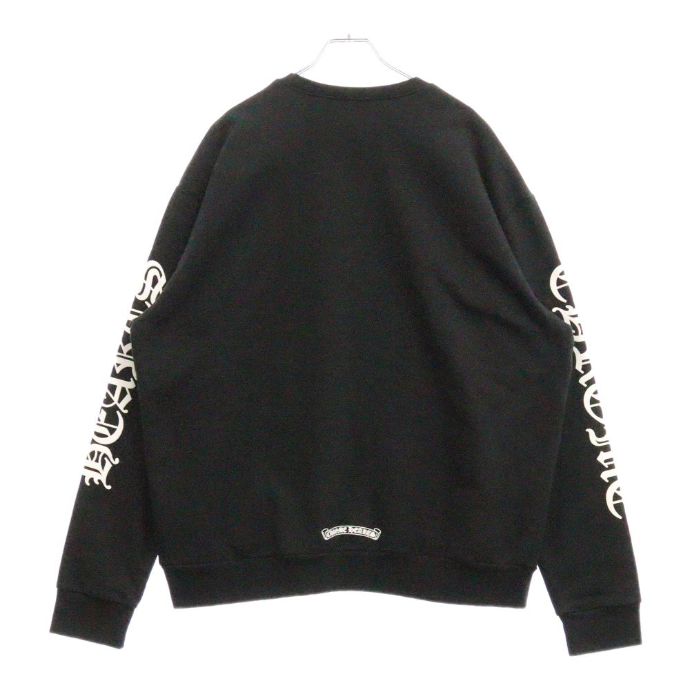 CHROME HEARTS(クロムハーツ) SWTSHRT PLVR ネックロゴプリント クルーネックスウェット トレーナー ブラック