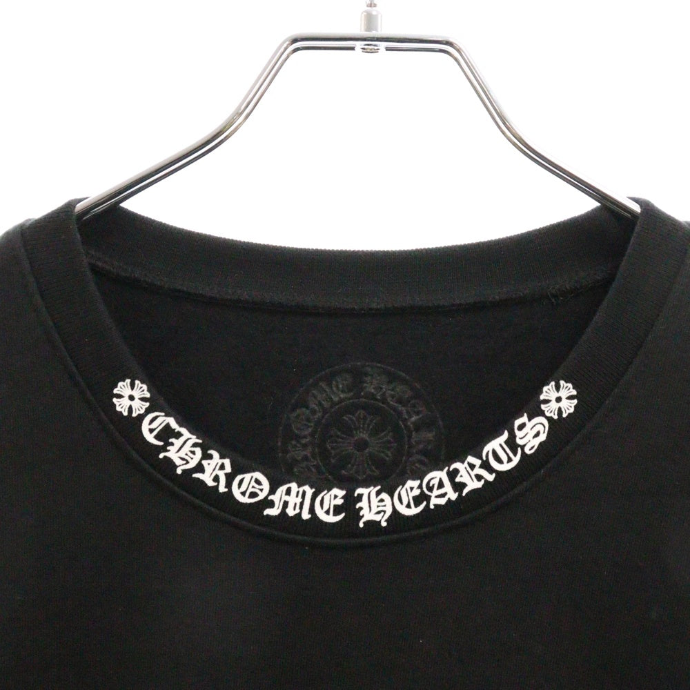 CHROME HEARTS(クロムハーツ) SWTSHRT PLVR ネックロゴプリント クルーネックスウェット トレーナー ブラック