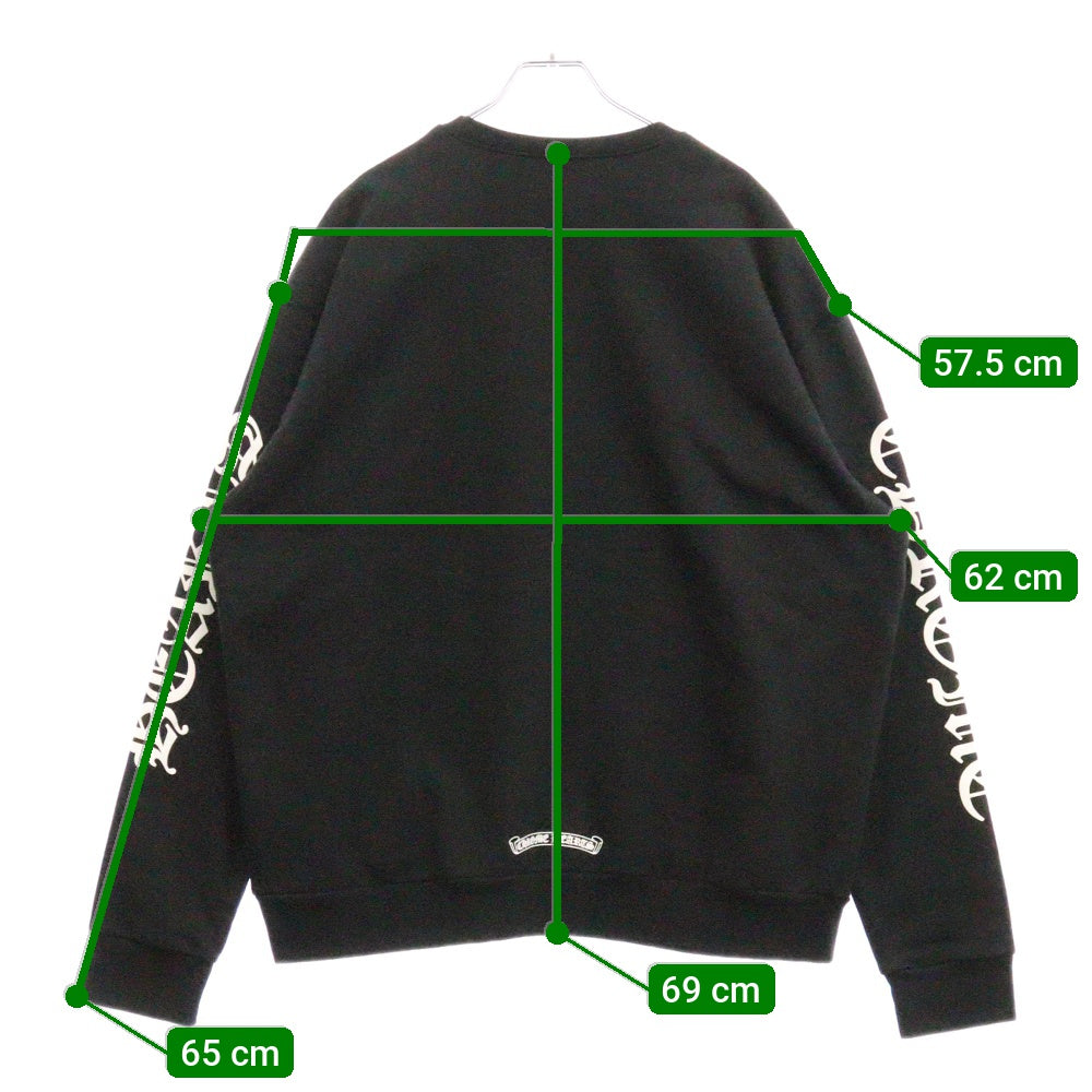 CHROME HEARTS(クロムハーツ) SWTSHRT PLVR ネックロゴプリント クルーネックスウェット トレーナー ブラック