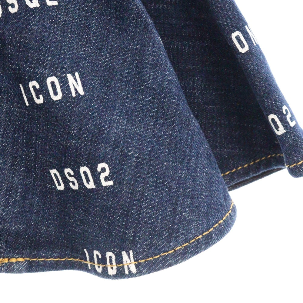 DSQUARED2(ディースクエアード) 20SS 総柄 デニムスカート レディース インディゴ S80MA001
