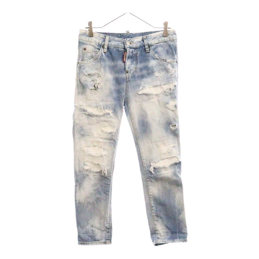 DSQUARED2(ディースクエアード) Cool Girl Cropped Jean レインボー刺繍 スキニー デニムパンツ レディース インディゴ S72LB0264