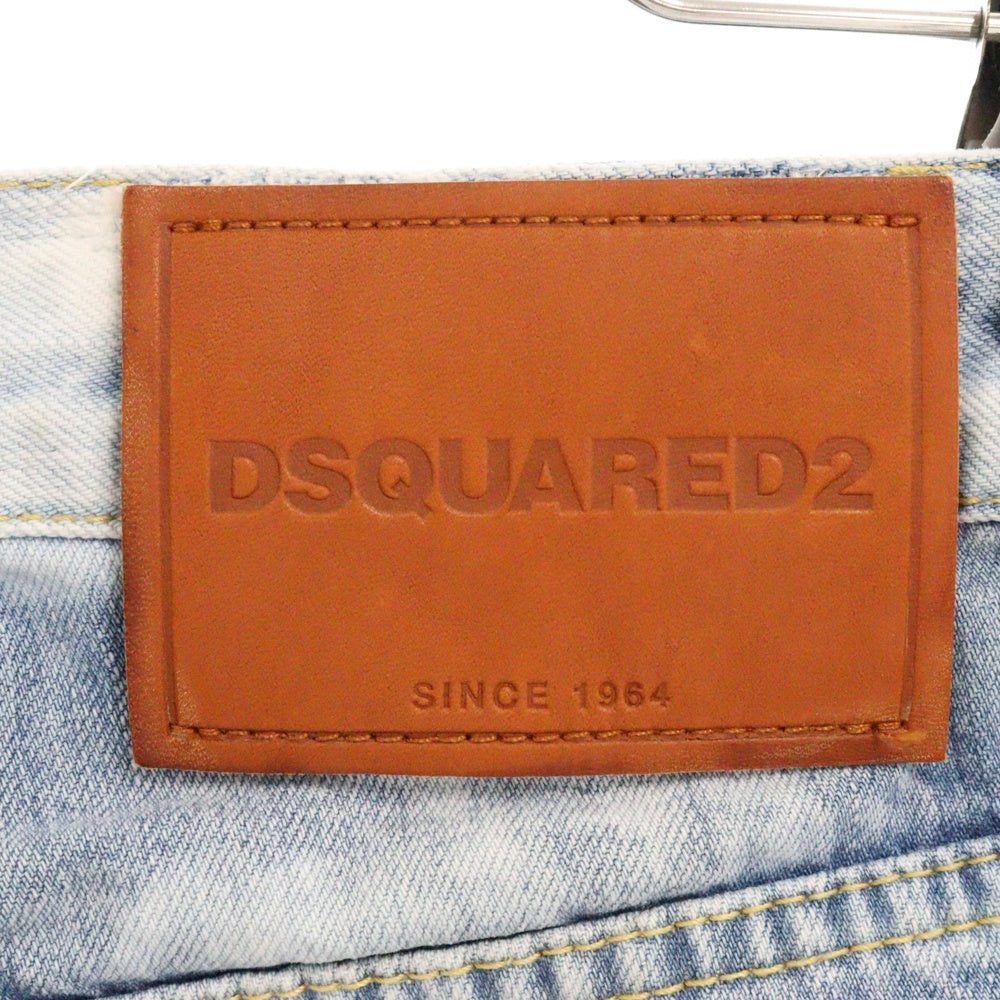 DSQUARED2(ディースクエアード) Cool Girl Cropped Jean レインボー刺繍 スキニー デニムパンツ レディース インディゴ S72LB0264