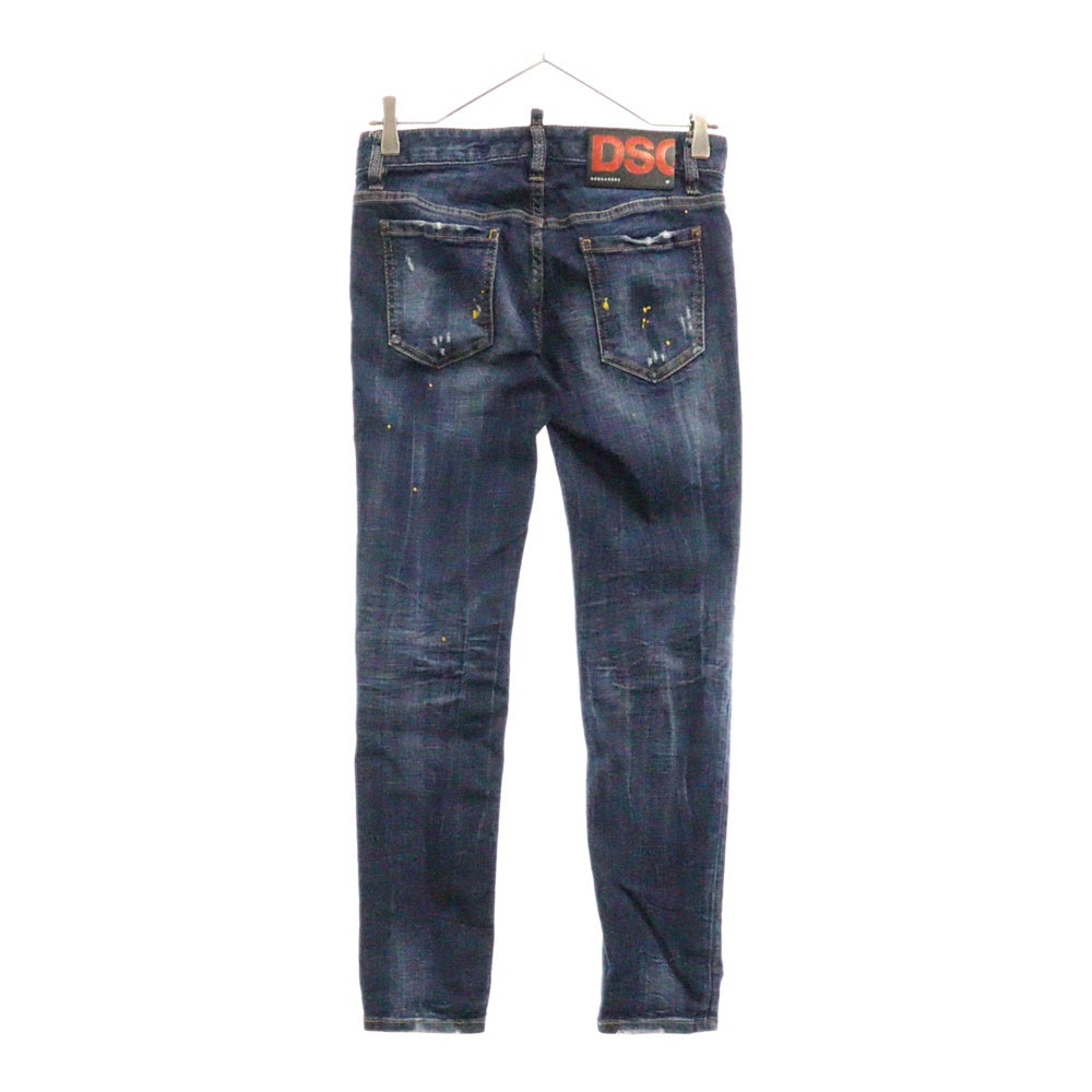 DSQUARED2(ディースクエアード) ダメージ加工 スキニー デニムパンツ レディース インディゴ S72LB0268