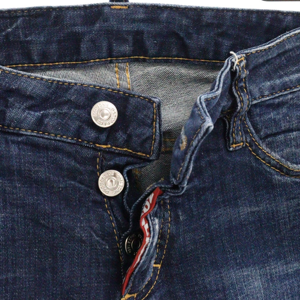 DSQUARED2(ディースクエアード) ダメージ加工 スキニー デニムパンツ レディース インディゴ S72LB0268