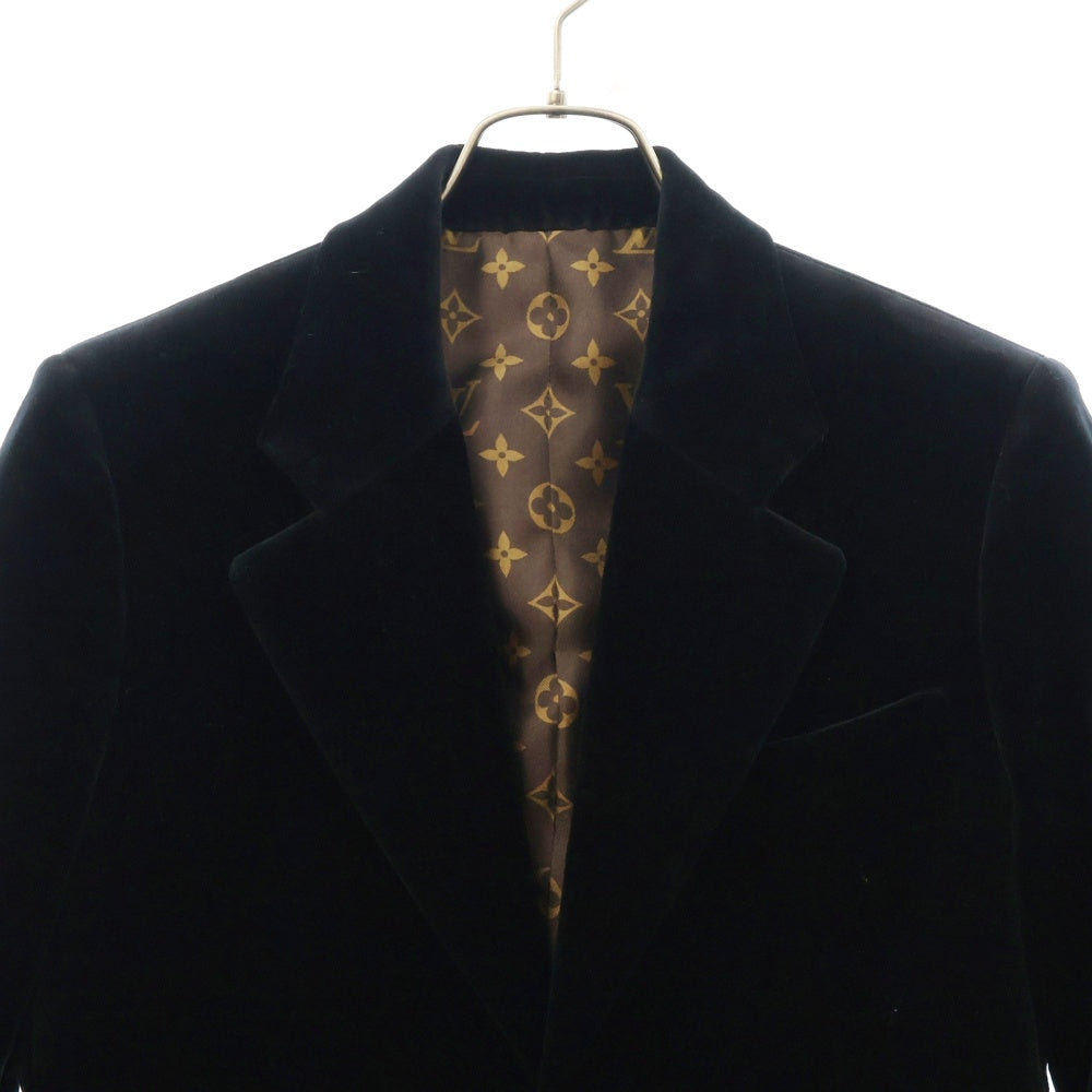 LOUIS VUITTON(ルイヴィトン) 24AW ベルベット スクールボーイ ブレザー 裏地モノグラム ベロア ジャケット ブラック RW242WB WPKF FRVE27