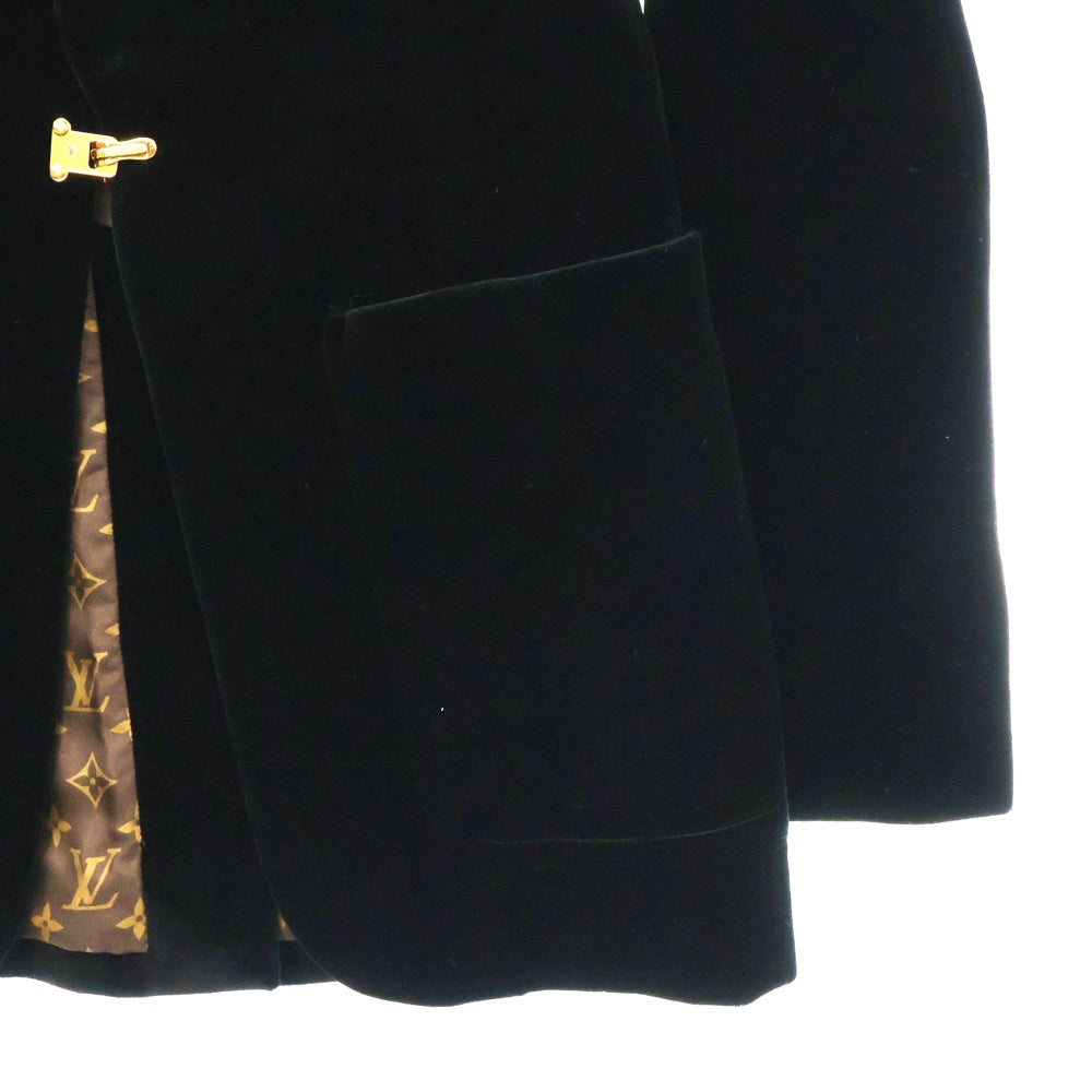 LOUIS VUITTON(ルイヴィトン) 24AW ベルベット スクールボーイ ブレザー 裏地モノグラム ベロア ジャケット ブラック RW242WB WPKF FRVE27