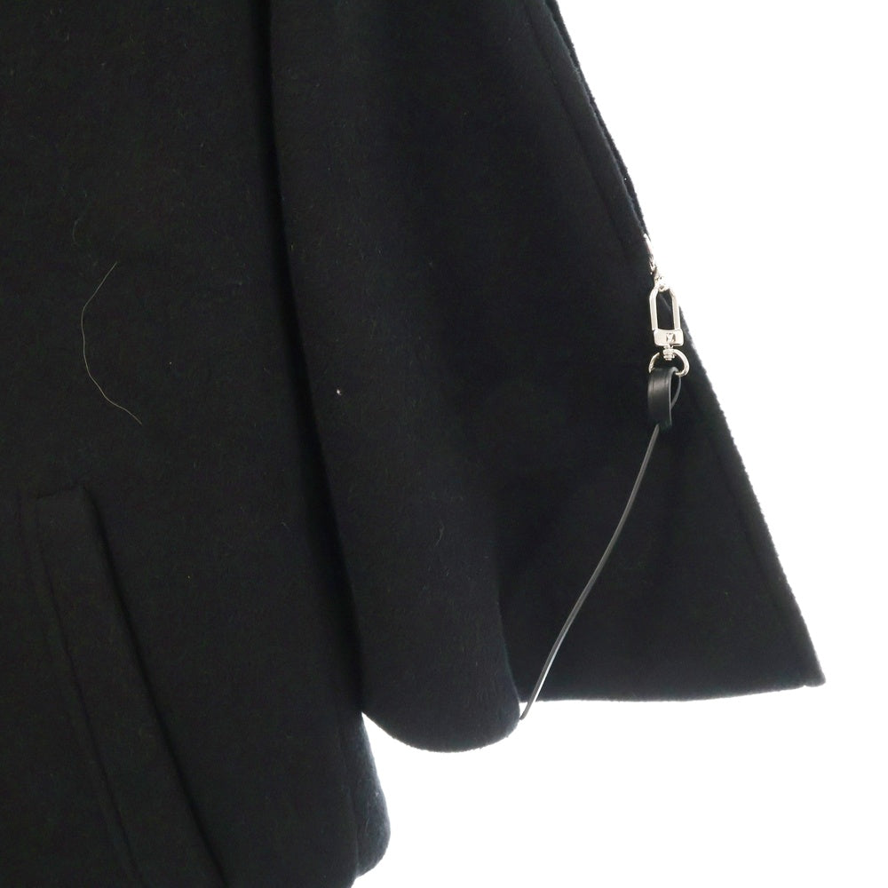 LOUIS VUITTON(ルイヴィトン) 24AW 裏地モノグラム ウール ジップアップ ポンチョ ジャケット ブラック レディースW242WB QWE FRVE35