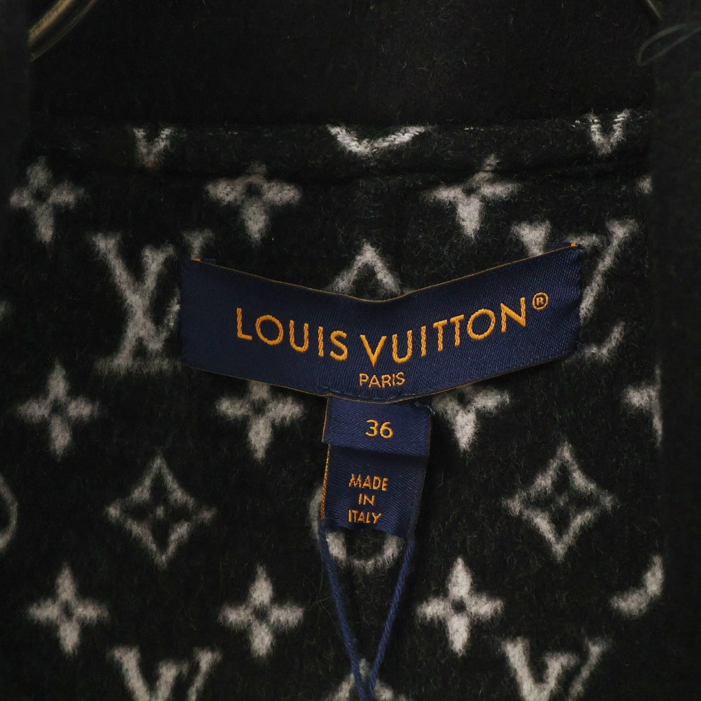 LOUIS VUITTON(ルイヴィトン) 24AW 裏地モノグラム ウール ジップアップ ポンチョ ジャケット ブラック レディースW242WB QWE FRVE35