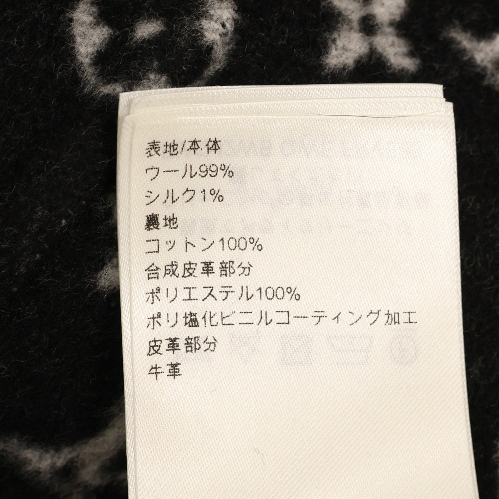 LOUIS VUITTON(ルイヴィトン) 24AW 裏地モノグラム ウール ジップアップ ポンチョ ジャケット ブラック レディースW242WB QWE FRVE35