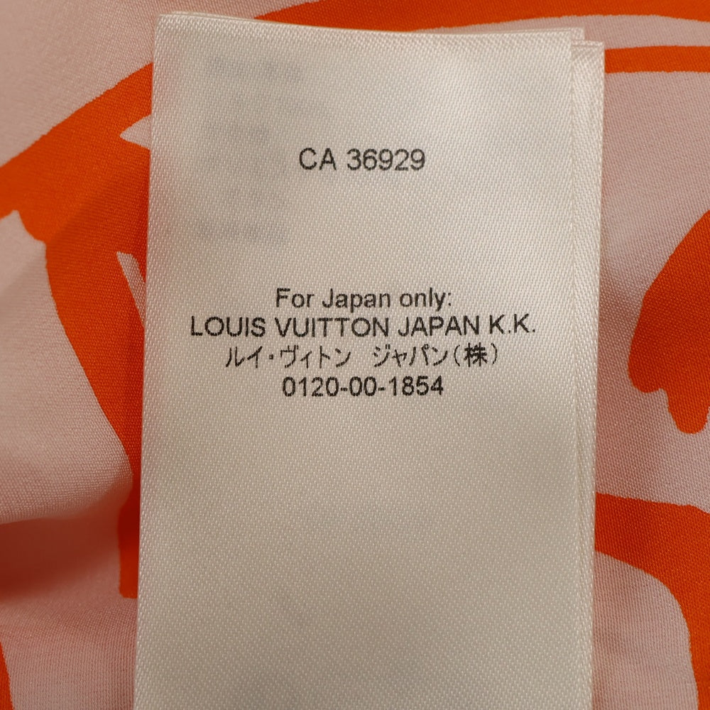 LOUIS VUITTON(ルイヴィトン) 24AW パームプリント 総柄 シルク 長袖シャツ オレンジ/ホワイト レディース RM242WW LSU FRBL33 1AFSAU