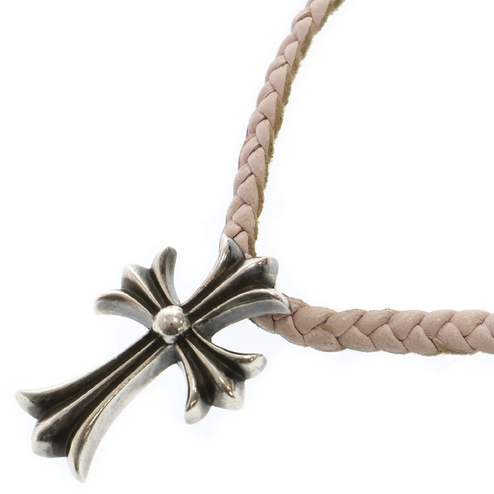 CHROME HEARTS(クロムハーツ) CH CRS SMLスモールCHクロス BC ボロチップブレイド ネックレス シルバー/ピンク
