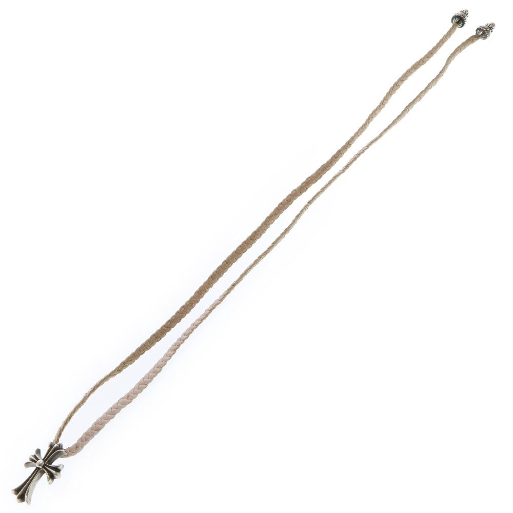 CHROME HEARTS(クロムハーツ) CH CRS SMLスモールCHクロス BC ボロチップブレイド ネックレス シルバー/ピンク