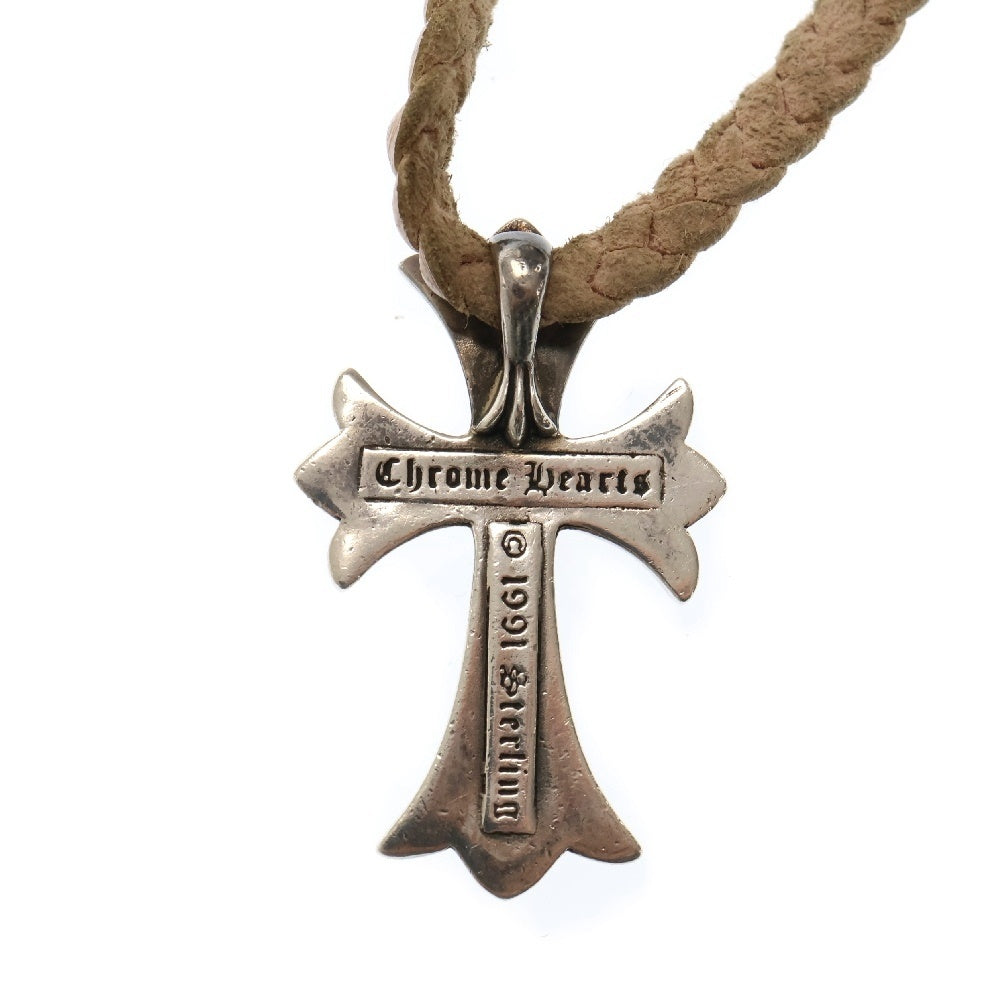 CHROME HEARTS(クロムハーツ) CH CRS SMLスモールCHクロス BC ボロチップブレイド ネックレス シルバー/ピンク