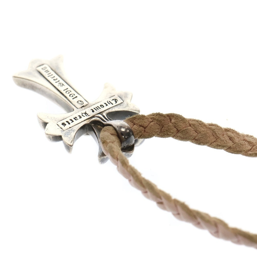 CHROME HEARTS(クロムハーツ) CH CRS SMLスモールCHクロス BC ボロチップブレイド ネックレス シルバー/ピンク