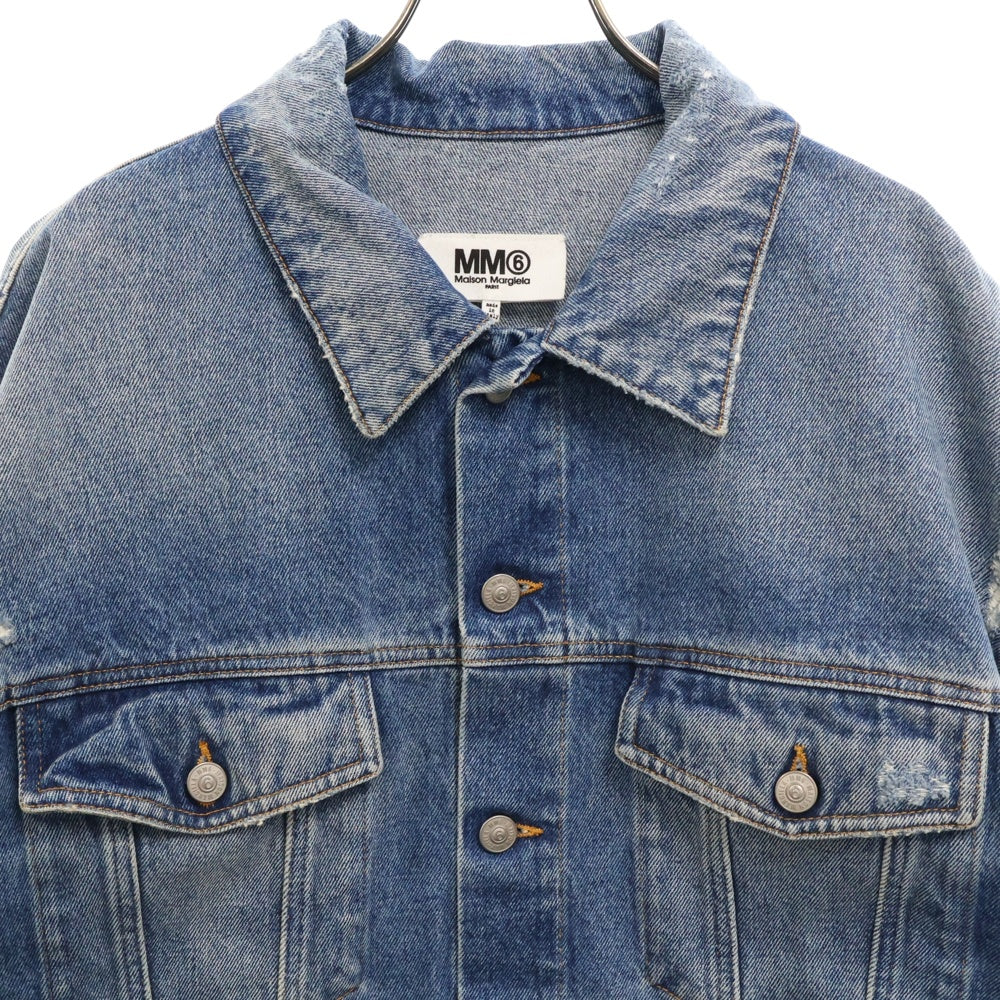 MM6 Maison Margiela(エムエムシックスメゾンマルジェラ) 23SS ダメージデニムジャケット S52AM0240 インディゴ