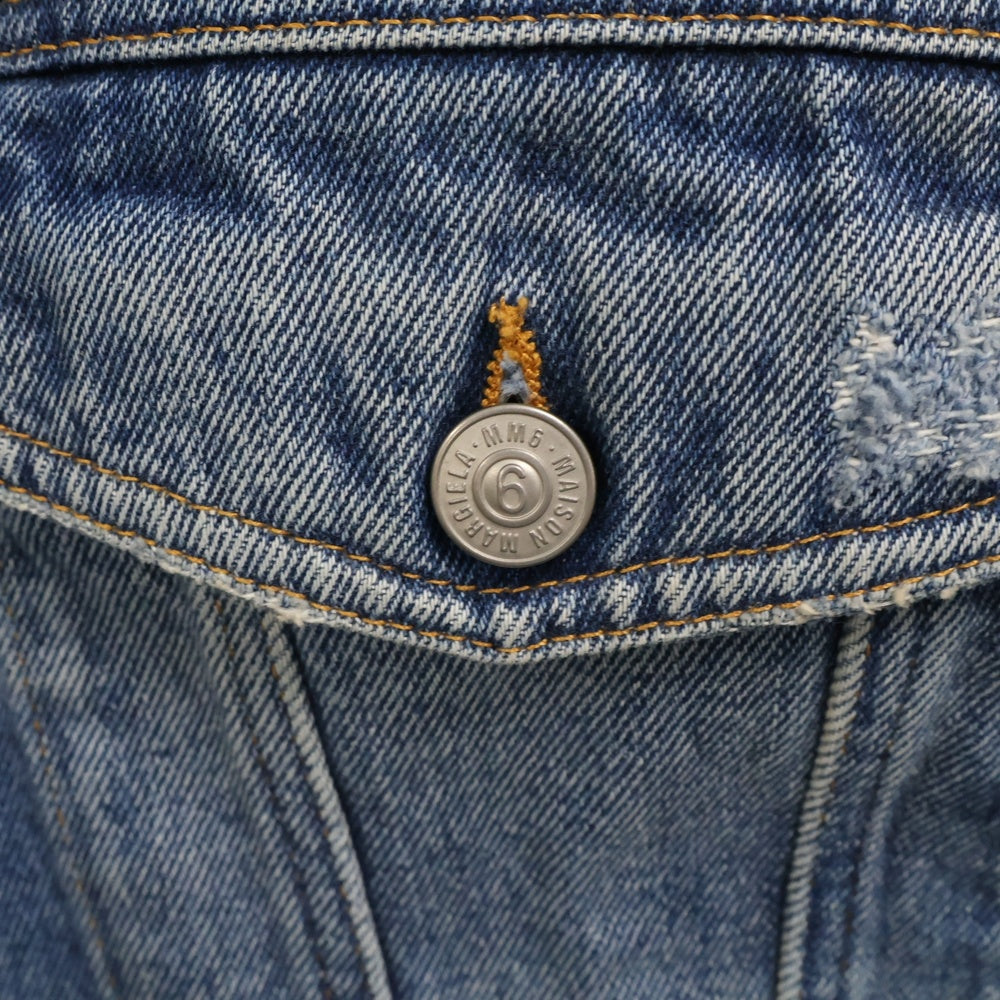 MM6 Maison Margiela(エムエムシックスメゾンマルジェラ) 23SS ダメージデニムジャケット S52AM0240 インディゴ