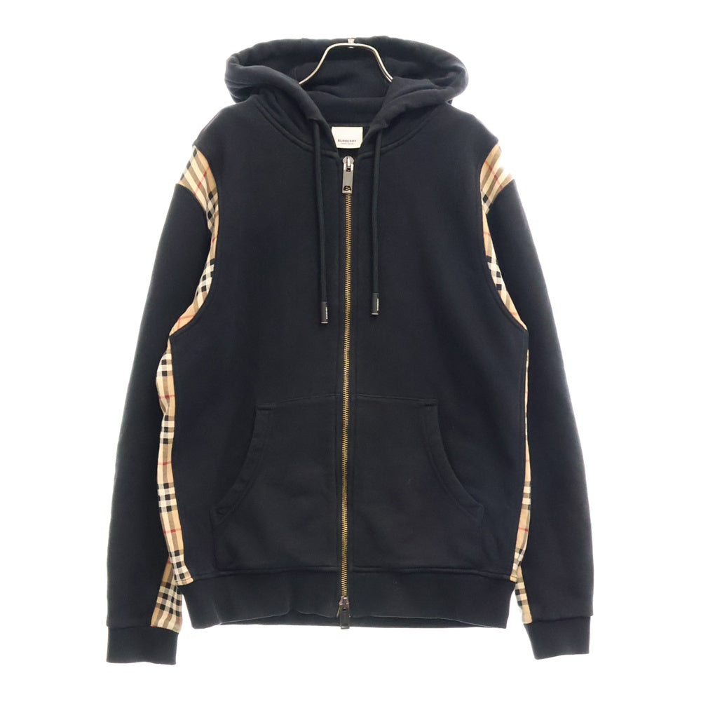BURBERRY(バーバリー) 22SS CHECKER ZIP チェッカージップアップパーカー ノバチェックパーカー 8034510 ブラック