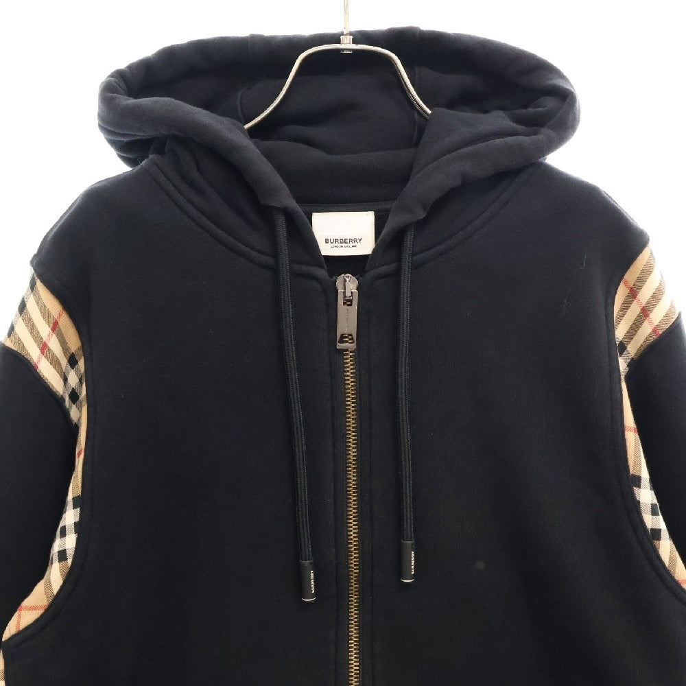 BURBERRY(バーバリー) 22SS CHECKER ZIP チェッカージップアップパーカー ノバチェックパーカー 8034510 ブラック