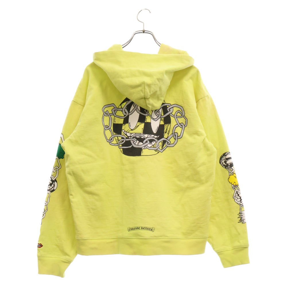 CHROME HEARTS(クロムハーツ) 22AW ×MATTY BOY PPO CHAIN GAME マッティボーイ チェーンゲーム プリント プルオーバースウェットパーカー フーディー イエロー