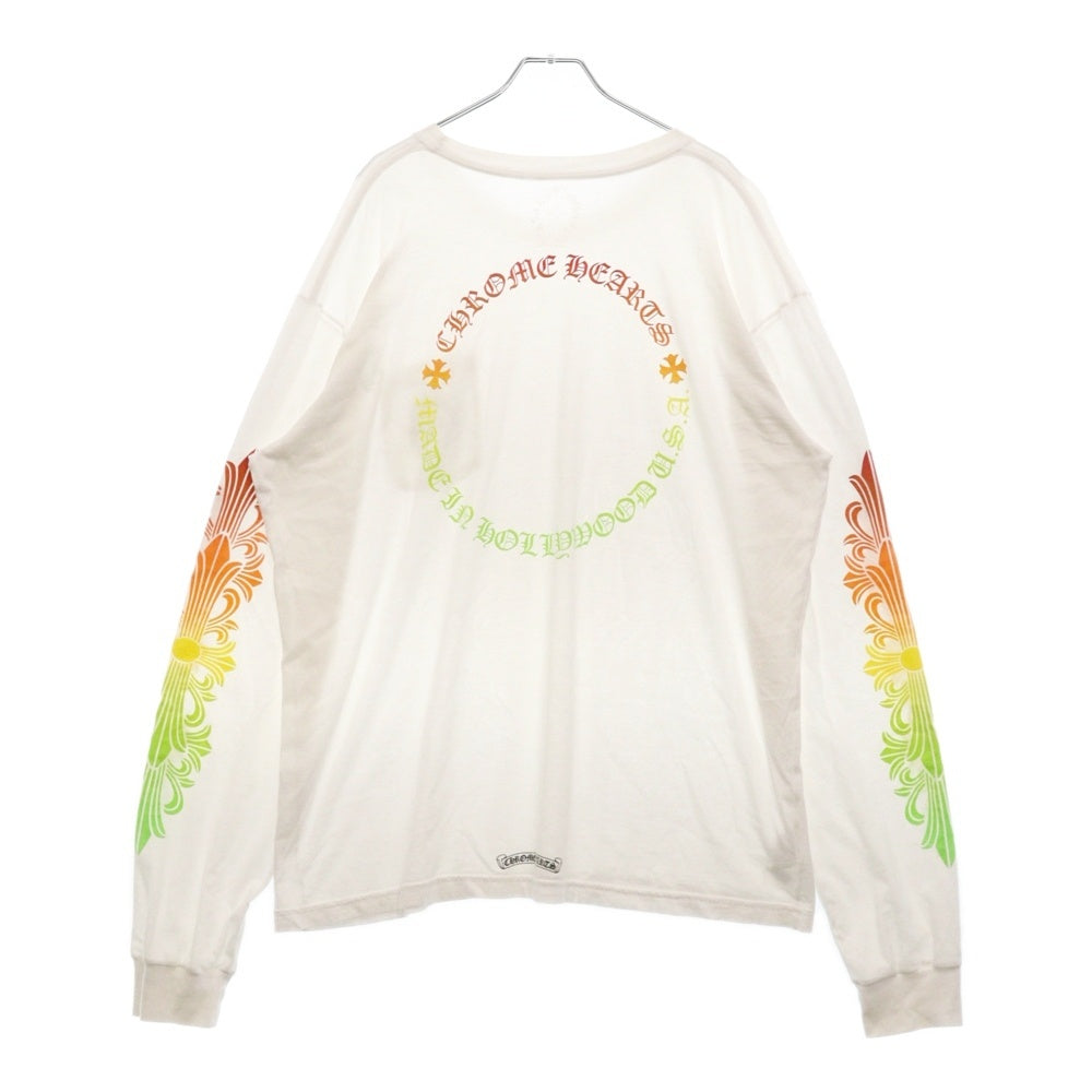 CHROME HEARTS(クロムハーツ) BACK GRAD CIRCLE LOGO L/S TEE バックグラデーション サークルロゴ 長袖Tシャツ カットソー ホワイト
