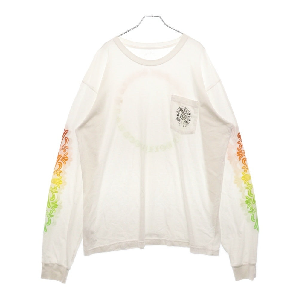 CHROME HEARTS(クロムハーツ) BACK GRAD CIRCLE LOGO L/S TEE バックグラデーション サークルロゴ 長袖Tシャツ カットソー ホワイト
