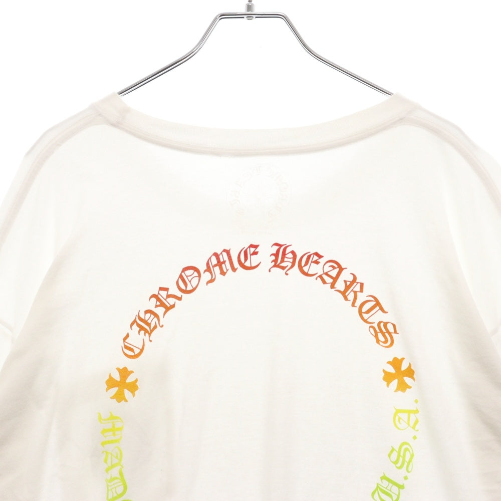 CHROME HEARTS(クロムハーツ) BACK GRAD CIRCLE LOGO L/S TEE バックグラデーション サークルロゴ 長袖Tシャツ カットソー ホワイト